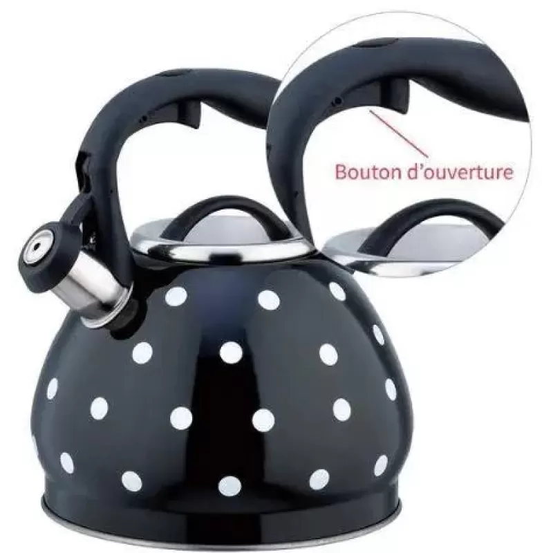 La Théière de Lulu Bouilloire Vintage^Bouilloire Noire Vintage à Pois