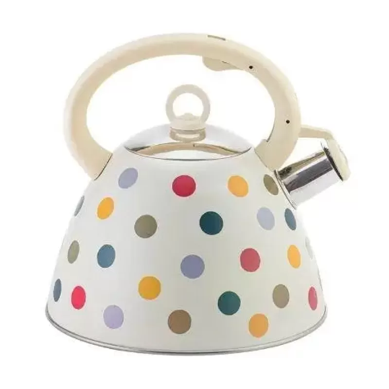 La Théière de Lulu Bouilloire Sifflante | Bouilloire Vintage^Bouilloire Vintage Blanche à Pois Multicolor